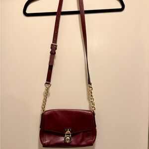 Michael Kors Burgundy Envelope Satchel Cross Body Soft Leather